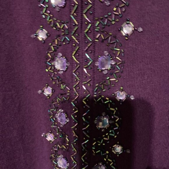 Bob Mackie Wearable Art Cardigan Sweater with Tank – Used - Picture 9 of 11